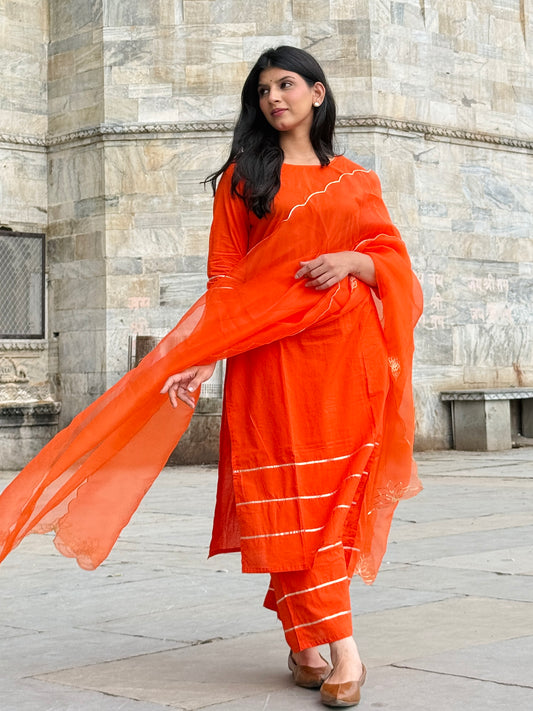 Orange Rakhi Suit Set