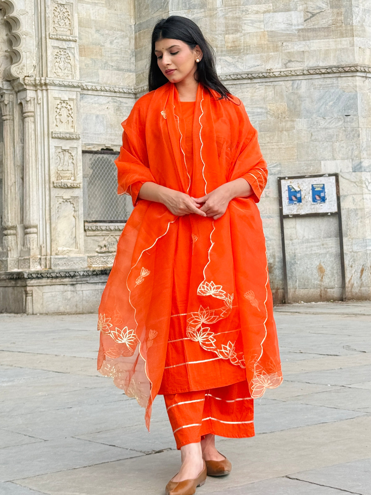 Orange Rakhi Suit Set