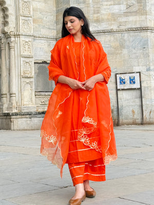 Orange Rakhi Suit Set