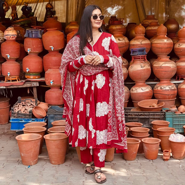 Mehroon Net Anarkali Suit