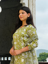 MEHANDI GREEN KURTA & DUPPATA