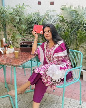 Purple Jaal suit set