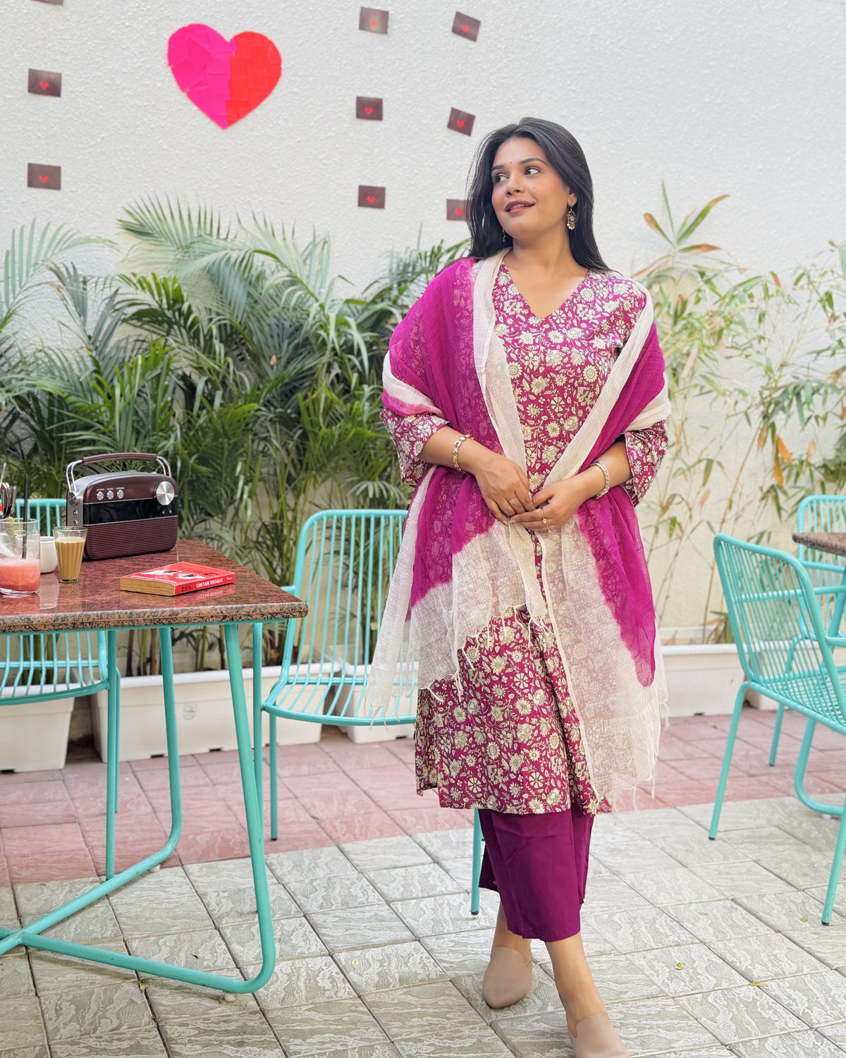 Purple Jaal suit set