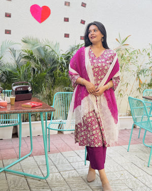 Purple Jaal suit set