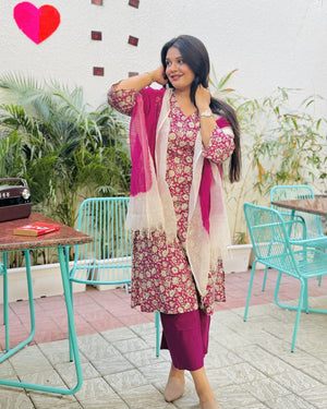 Purple Jaal suit set