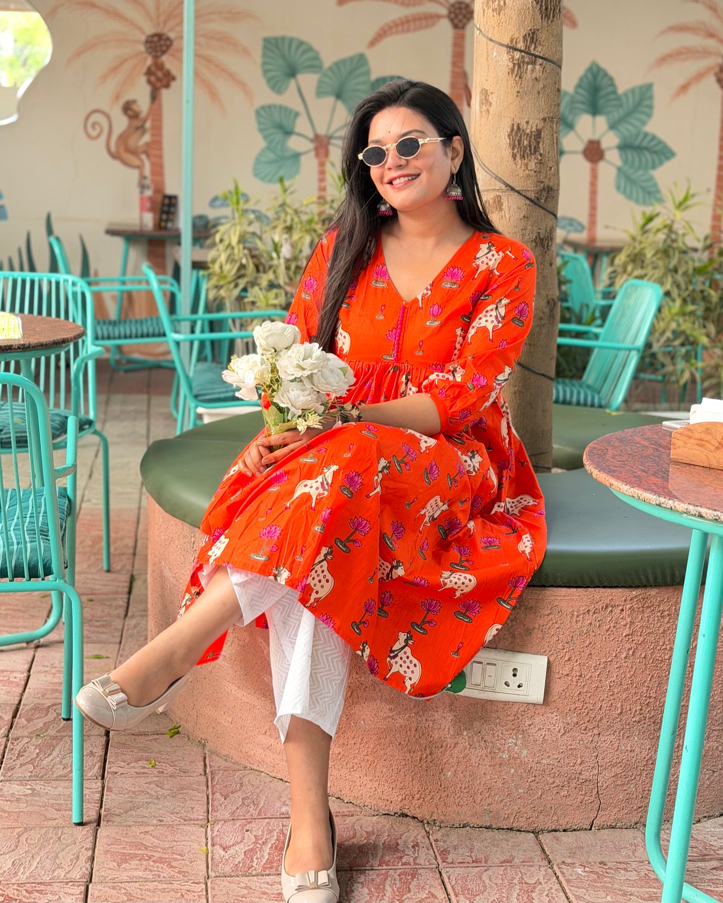 ORANGE NANDI KURTI