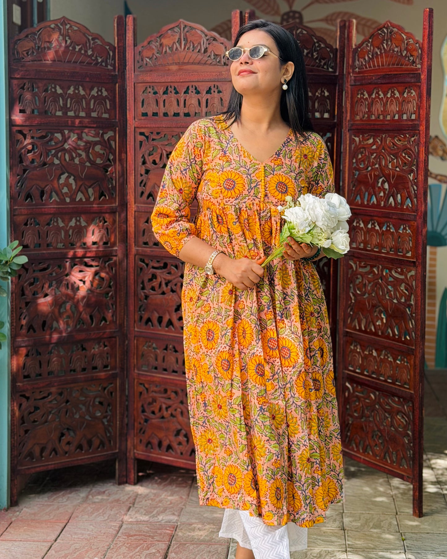 YELLOW SUNFLOWER DAFTAR KURTI
