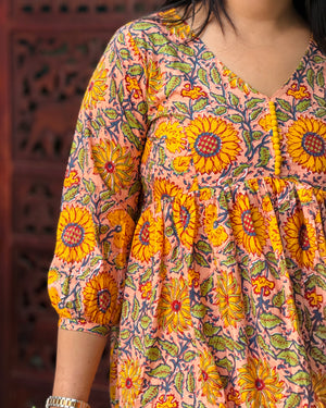 YELLOW SUNFLOWER DAFTAR KURTI