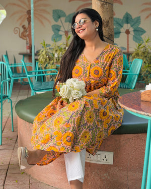 YELLOW SUNFLOWER DAFTAR KURTI
