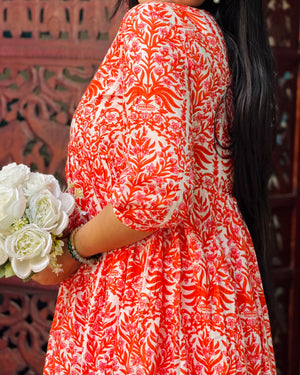 ORANGE JAAL DAFTAR KURTI