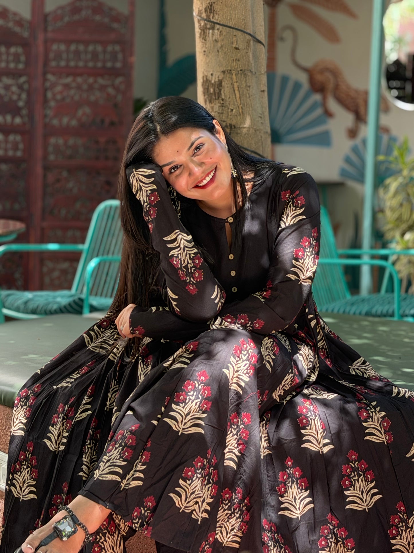 BLACK CHEST KURTI